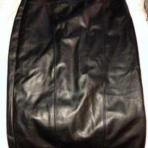 Long A frame leather skirt sophisticated
